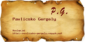 Pavlicsko Gergely névjegykártya